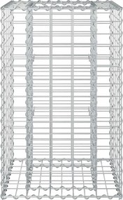 vidaXL Ανασηκωμένο κρεβάτι gabion Ασημί