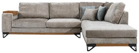 Γωνιακός Καναπές Angelo Fylliana Δεξιά Γωνία Μπέζ 300x230x95 εκ. 300x230x95 εκ.
