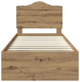 vidaXL Σκελετός Κρεβατιού Καρυδιά Χειροποίητης Εργασίας 90 x 190 cm