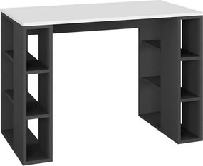 Γραφείο εργασίας Colmar Megapap χρώμα ανθρακί - λευκό 106x50x75εκ.