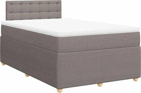 vidaXL Κρεβάτι Boxspring με Στρώμα Taupe 120x200 εκ. Υφασμάτινο