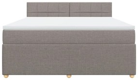 Κρεβάτι Boxspring με Στρώμα Taupe 180x200 εκ. Υφασμάτινο - Μπεζ-Γκρι