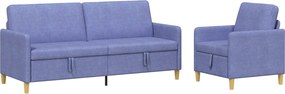 vidaXL Σαλονάκι Σετ Με Αποθηκευτικό Χώρο 2 pcs Μπλε τζην Πολυεστέρας