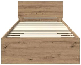 vidaXL Σκελετός Κρεβατιού Artisan Oak 90 x 200 cm Επεξεργασμένο ξύλο