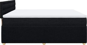 vidaXL Κρεβάτι Boxspring με Στρώμα Μαύρο 180x200 εκ. Υφασμάτινο