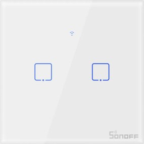 SONOFF smart διακόπτης ΤΧ-T2EU2C, αφής, Wi-Fi, διπλός, λευκός