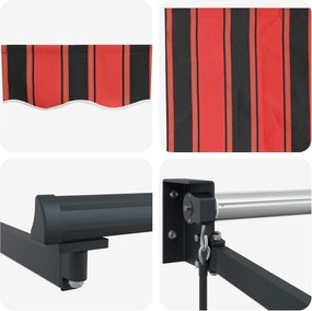 vidaXL Χειροκίνητη αναδιπλούμενη τέντα με LED 3 x 2 m