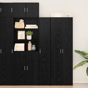 vidaXL Υψηλό Ντουλάπι Μαύρο Ξύλο 30x42.5x185 εκ. Μοριοσανίδα