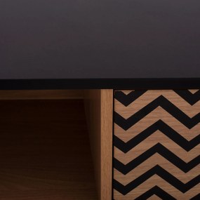 Τραπεζάκι σαλονιού CHARLEEN Μαύρο - Φυσικό 100x50x40,5Υ εκ. 100x50x40.5 εκ.