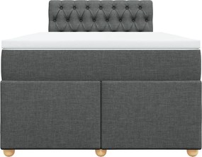 vidaXL Κρεβάτι Boxspring με Στρώμα Σκούρο Γκρι 120x200 εκ. Υφασμάτινο