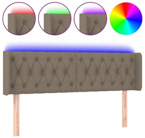 vidaXL Κεφαλάρι Κρεβατιού LED Taupe 147x16x78/88 εκ. Υφασμάτινο