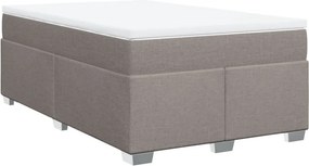 vidaXL Κρεβάτι Boxspring με Στρώμα Taupe 120x200 εκ. Υφασμάτινο