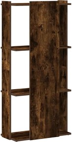vidaXL Βιβλιοθήκη 3 Επιπέδων Καπνιστή Δρυς 60x30x120 εκ. Επεξεργ. Ξύλο