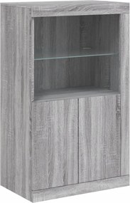 vidaXL Nτουλάπι Βοηθητικό με Φώτα LED Γκρι Sonoma Επεξεργασμένο Ξύλο