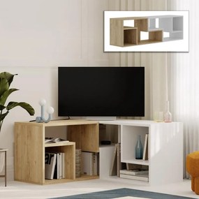 Megapap Έπιπλο Τηλεόρασης Glis Πολυμορφικό Sapphire Oak - Λευκό 145x35x44,8εκ.