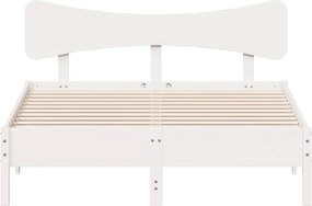 vidaXL Σκελετός Κρεβ. Χωρίς Στρώμα Λευκό 120x190 εκ Μασίφ Πεύκο