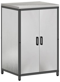 vidaXL Σετ Αποθήκευσης Κουζίνας με ράφι 2 pcs Ασημί 150 x 50 x 92 εκ.