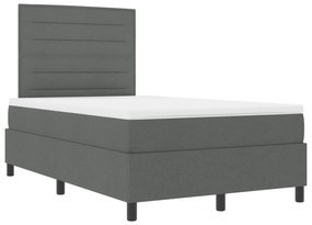 vidaXL Κρεβάτι Box Spring Με Στρώμα Σκούρο Γκρι 120x200 εκ Ύφασμα