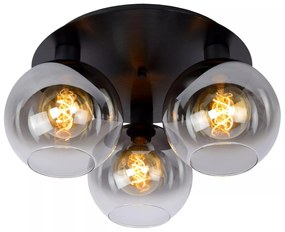 Φωτιστικό Οροφής Lucide 74114-03-30 MARIUS Μαύρο Ματ (Black Mat)|Φυμέ (Smoke)