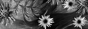 Εικόνα λουλουδιών σε ασπρόμαυρο φόντο - 150x50
