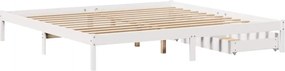 vidaXL Σκελετός Κρεβ. Χωρίς Στρώμα Λευκό 180x200 εκ Μασίφ Πεύκο