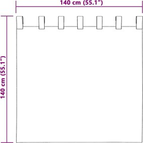 vidaXL Βελούδινες Κουρτίνες 2 pcs Γκρι 140 x 140 cm Βελούδο