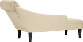 vidaXL Ανάκλιντρο Κρεμ Υφασμάτινο με Μαξιλάρι και Μπράτσο