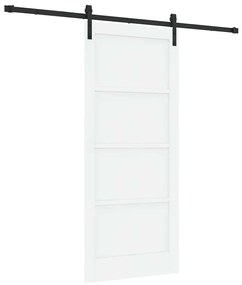 vidaXL Συρόμενη Πόρτα Λευκό και μαύρο 86 x 198.5 cm