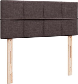 vidaXL Κρεβάτι Boxspring με Στρώμα Σκούρο Καφέ 120x190 εκ Υφασμάτινο