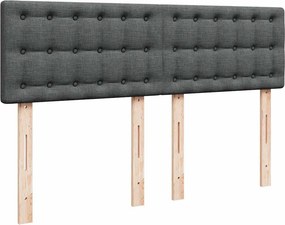 vidaXL Κρεβάτι Boxspring με Στρώμα Σκούρο Γκρι 140x200 εκ Υφασμάτινο