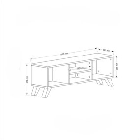 Stewehome Σύνθετο Τηλεόρασης 4 Ράφια / Λευκό 125x29.5x41 cm