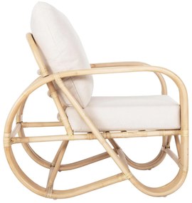 Καρέκλα - Πολυθρόνα BARONESS C9813 Φυσικό Rattan με Λευκά Μαξιλάρια 81x90x92Yεκ. 81x90x92 εκ.