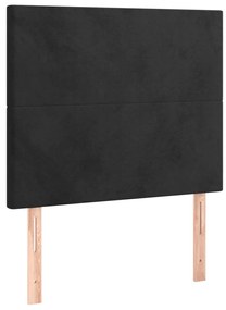 vidaXL Κεφαλάρι Μαύρο Βελούδινο 80x5x118/128 εκ.