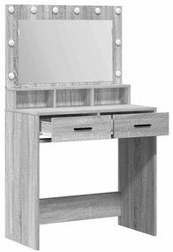 vidaXL Κομοδίνο Γκρίζο Σονομα 79 x 41 x 135 cm Επεξεργασμένο ξύλο