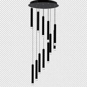 LED Κρεμαστό Φωτιστικό Carbon 12W Ø45cm Μαύρο