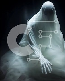 Intra Συλλεκτικό Ξύλινο Παζλ Plywood  4mm - Ghostly Figure ντυμένη στα λευκά Σε Ξύλινο Κουτί - Διαστάσεις Puzzle: 10x10 cm – 25 κομμάτια