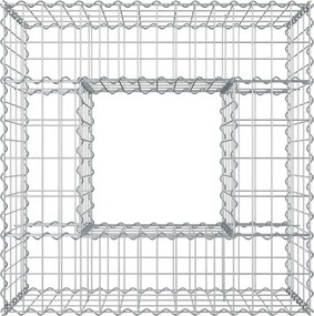 vidaXL Ανασηκωμένο κρεβάτι gabion Ασημί