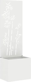 vidaXL Οθόνη Ιδιωτικότητας Κήπου Floral Λευκό 50 x 150 cm