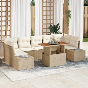 vidaXL Σέτ φαγητού για κήπο 8 pcs Μπεζ, Κρέμα 100 x 55 x 73 εκ