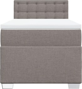 vidaXL Κρεβάτι Boxspring με Στρώμα Taupe 100 x 200 εκ. Υφασμάτινο