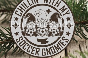 Σετ των 2 Intra απο ξύλο plywood 3mm-4mm πάχος Chillin με το My Soccer Gnomies Δίασταση 15x15 cm INTRAFABR-112446913