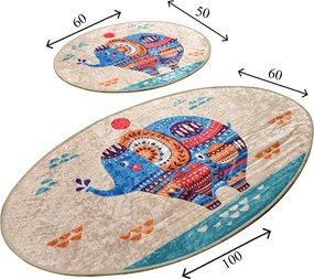 Bathmat Set (2 Pieces) Etnic Multicolor