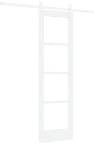 vidaXL Ολισθητή Πόρτα Λευκό 61 x 198.5 εκ. Ξύλο και μέταλλο