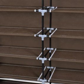 vidaXL Παπουτσοθήκη με Κάλυμμα Καφέ 115 x 28 x 110 εκ. Υφασμάτινη