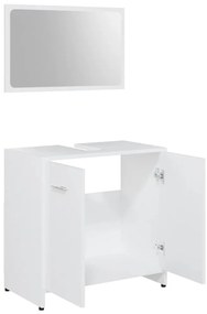 vidaXL Σετ Επίπλων Μπάνιου 3 Τεμαχίων Λευκό από Επεξ. Ξύλο