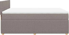vidaXL Κρεβάτι Boxspring με Στρώμα Taupe 160x200 εκ. Υφασμάτινο