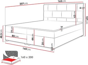 Επενδυμένο κρεβάτι Wall-Mpez-160 x 200