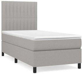 ΚΡΕΒΑΤΙ BOXSPRING ΜΕ ΣΤΡΩΜΑ ΑΝΟΙΧΤΟ ΓΚΡΙ 100X200 ΕΚ. ΥΦΑΣΜΑΤΙΝΟ 3141913