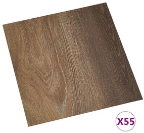 vidaXL Δάπεδο Αυτοκόλλητο Καφέ 55 τεμ. 5,11 μ² από PVC