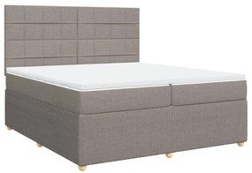 vidaXL Κρεβάτι Boxspring με Στρώμα Taupe 200x200 εκ. Υφασμάτινο